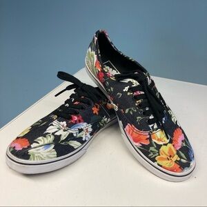 VANS OFF THE WALL Sz 7 Floral Sneakers Like New Condition Sz 7 W Sz 5.5  M